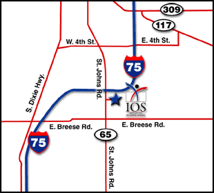 Map to INSTITUTE FOR ORTHOPAEDIC SURGERY, Lima Ohio